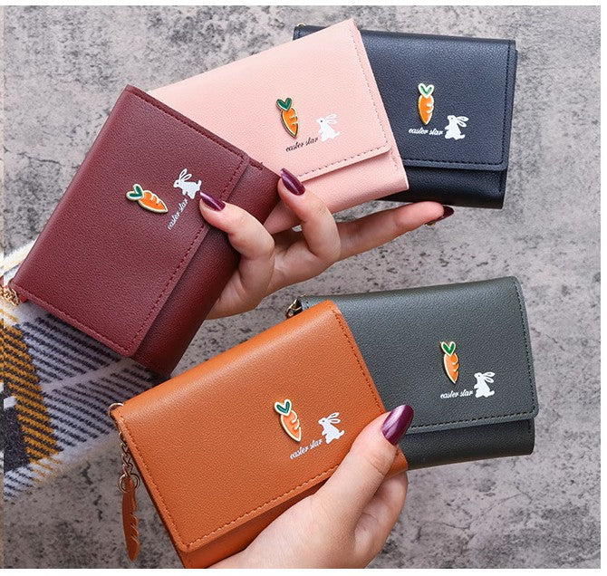 Korean version of female student small wallet short wallet women's cute mini coin purse