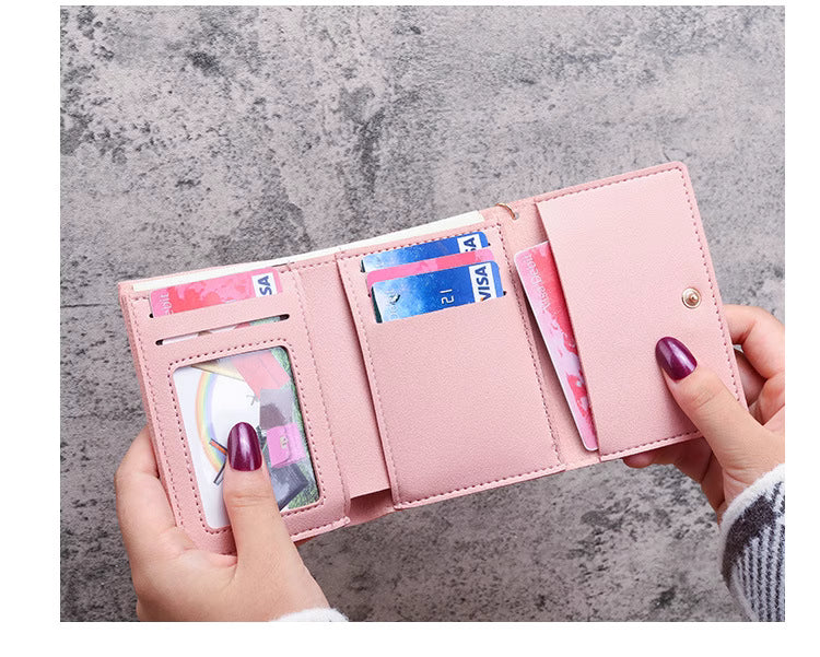 Korean version of female student small wallet short wallet women's cute mini coin purse