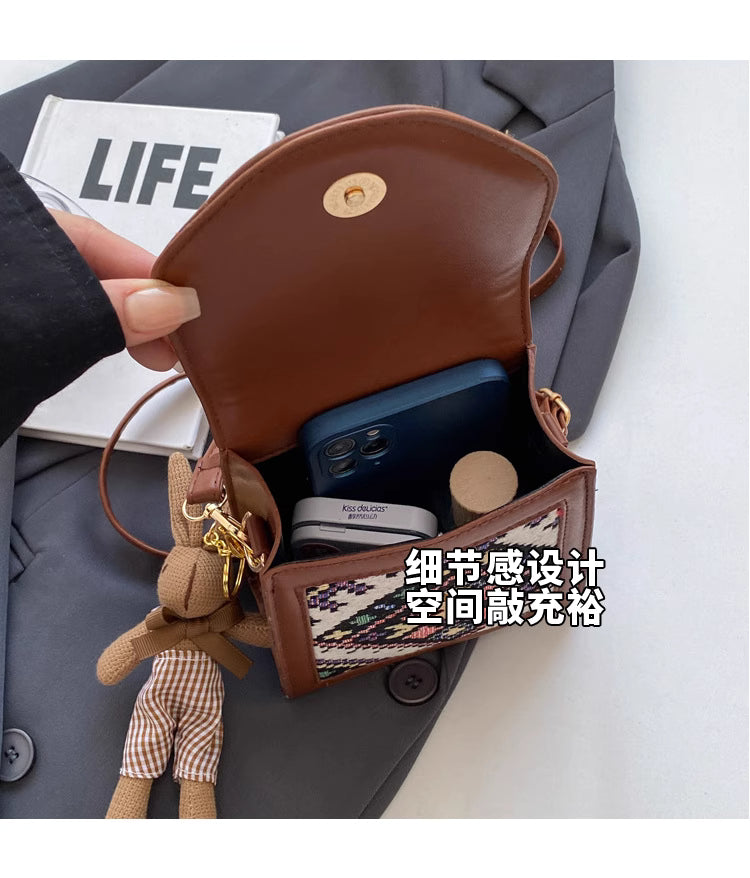 High-grade ethnic style crossbody mobile phone bag for women