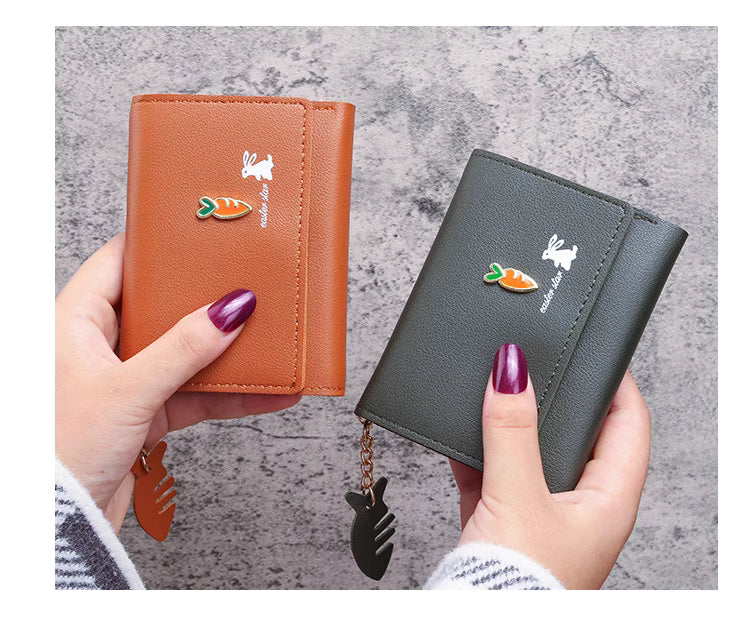 Korean version of female student small wallet short wallet women's cute mini coin purse