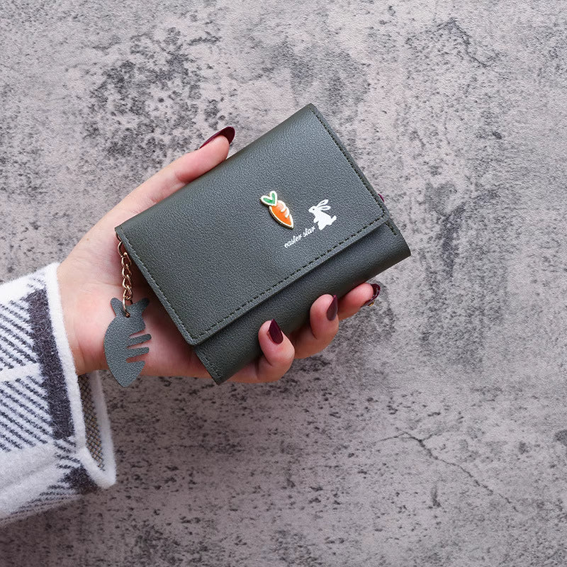 Korean version of female student small wallet short wallet women's cute mini coin purse