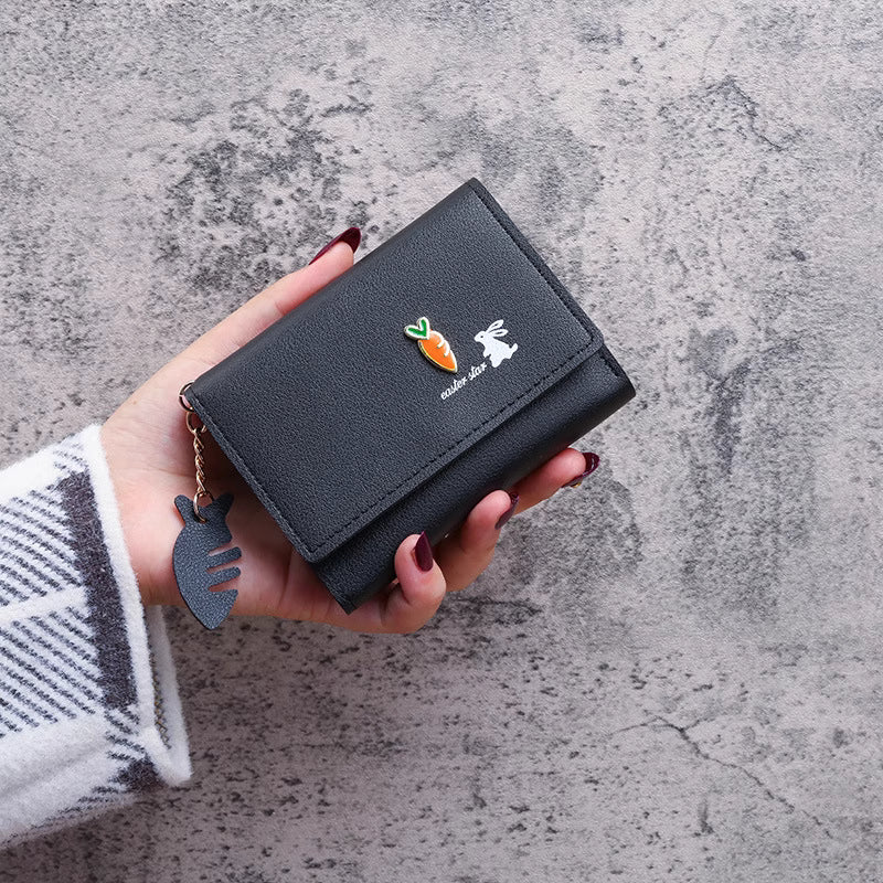 Korean version of female student small wallet short wallet women's cute mini coin purse