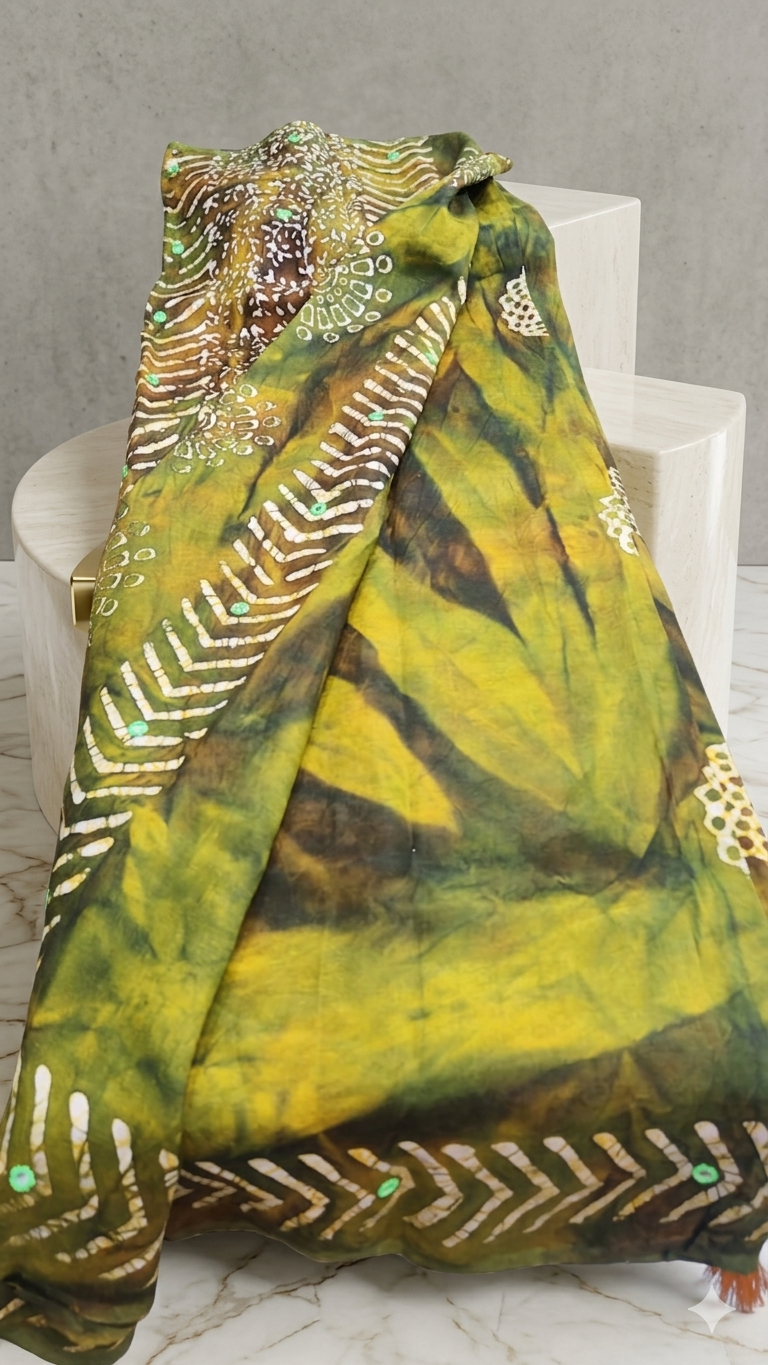Makhan Soft Batik Saree with Blouse Piece