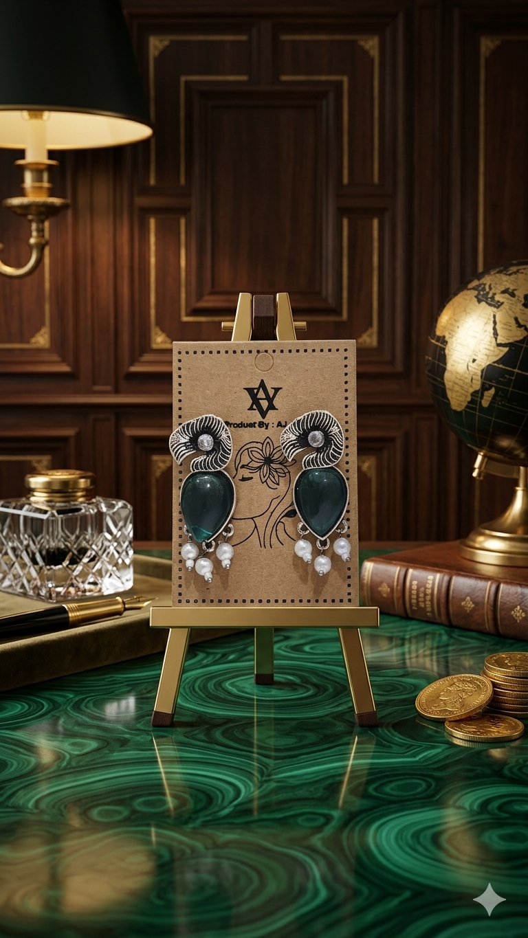 Aura: Oxidized Tribal Teardrop Earrings with Pastel Accents