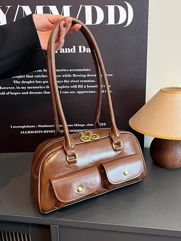 Niche Design Multi-Pocket New Vintage Baguette Shoulder Bag