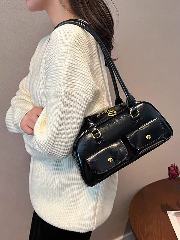 Niche Design Multi-Pocket New Vintage Baguette Shoulder Bag