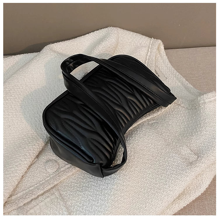 Shoulder Bag for Women 2025 New French Niche Crossbody Bag with Pleated Texture Versatile