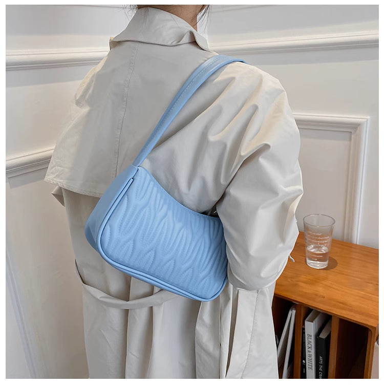 Shoulder Bag for Women 2025 New French Niche Crossbody Bag with Pleated Texture Versatile
