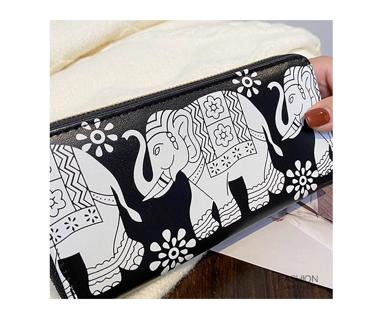 2025 New Ethnic Style Elephant Print Women's Purse