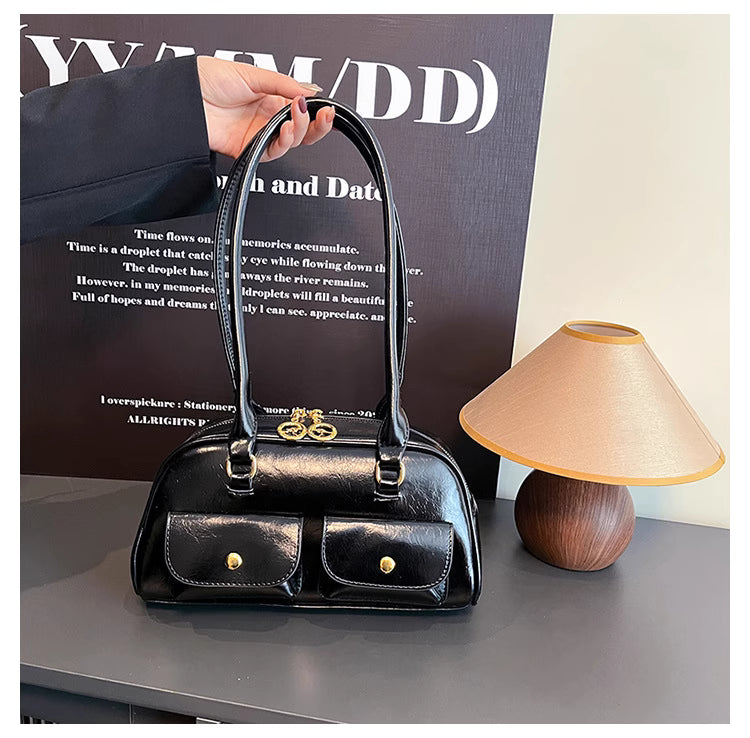 Niche Design Multi-Pocket New Vintage Baguette Shoulder Bag