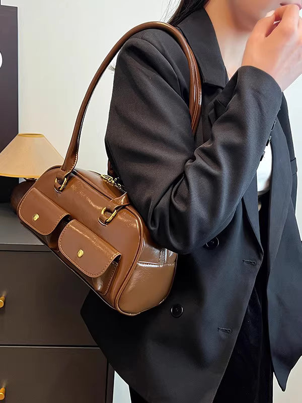 Niche Design Multi-Pocket New Vintage Baguette Shoulder Bag