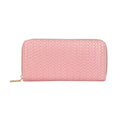 Mid-Length Zipper Clutch Woven PU Leather Purse in European and American Fashion Style