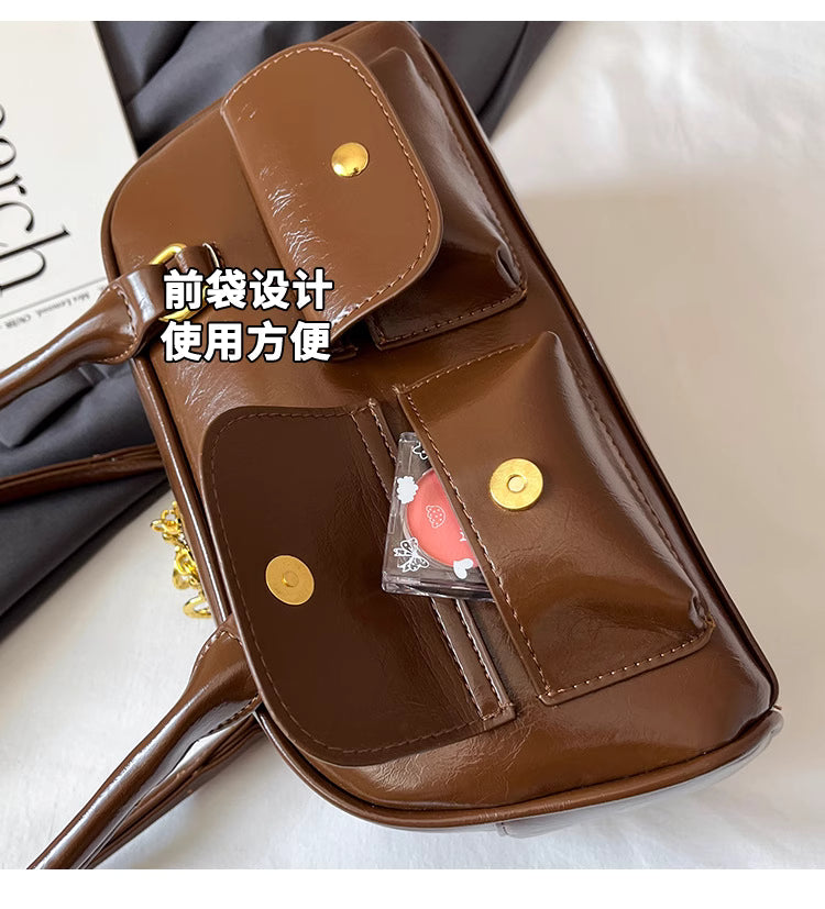 Niche Design Multi-Pocket New Vintage Baguette Shoulder Bag