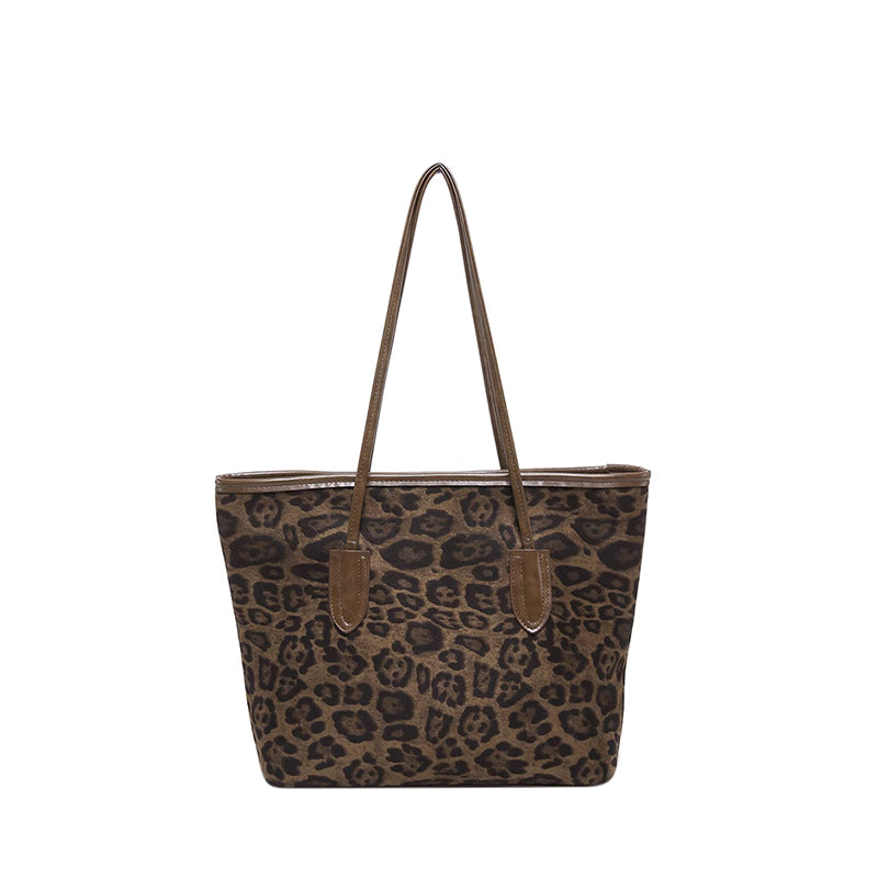 Casual Leopard Print Portable Tote Bag Autumn and Winter New Suede Large Capacity
