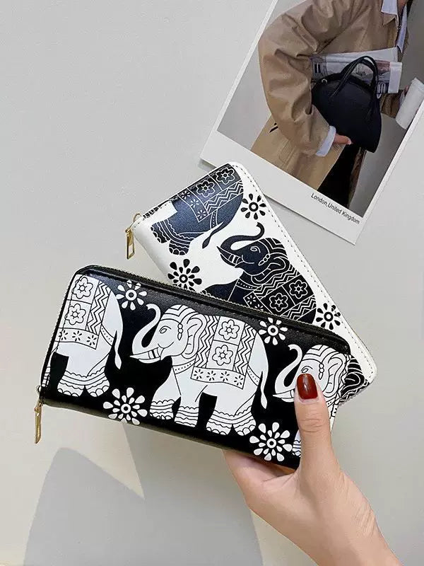 New Ethnic Elephant Print Purse for Women