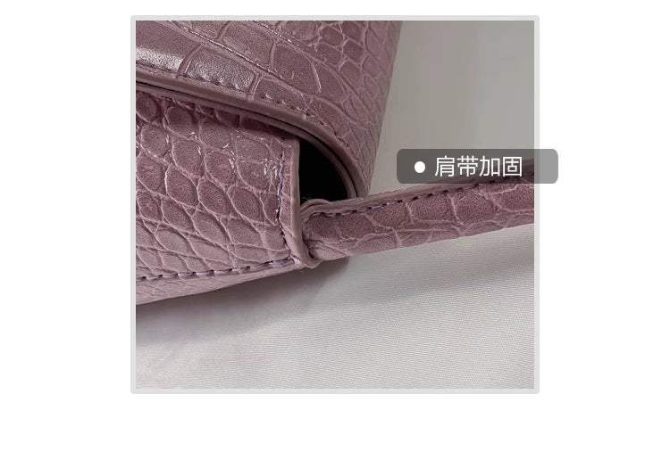 New trendy Korean style Crocodile texture handheld shoulder bags underarm bags