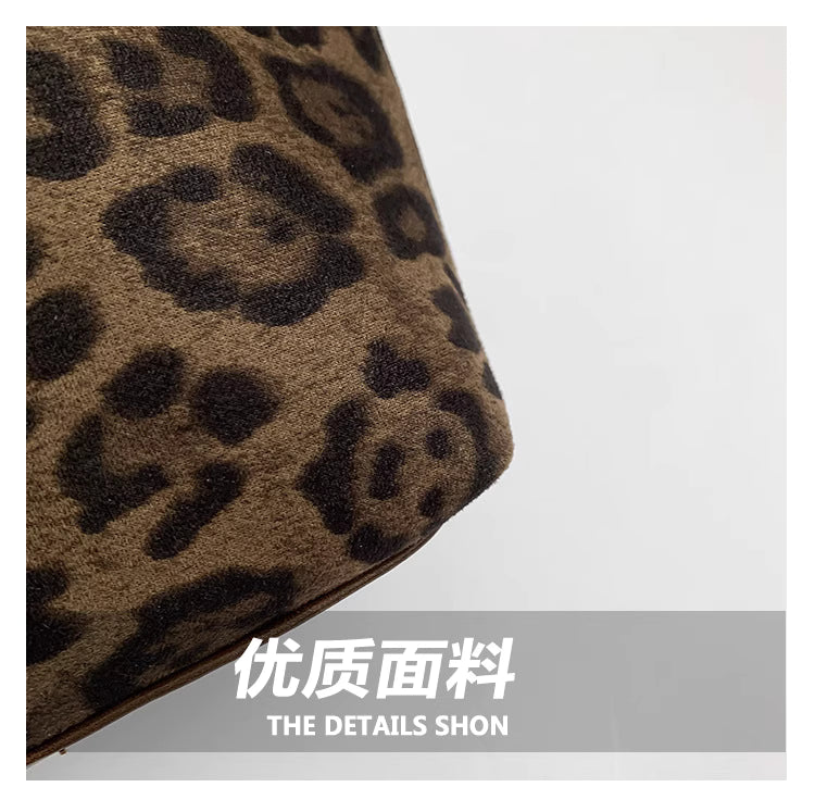 Casual Leopard Print Portable Tote Bag Autumn and Winter New Suede Large Capacity