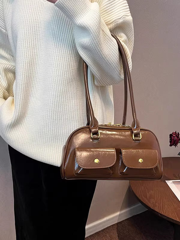 Niche Design Multi-Pocket New Vintage Baguette Shoulder Bag