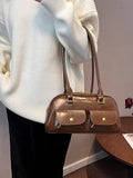 Niche Design Multi-Pocket New Vintage Baguette Shoulder Bag