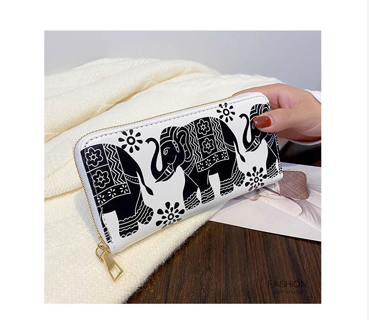 2025 New Ethnic Style Elephant Print Women's Purse