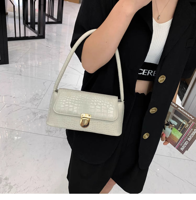 New trendy Korean style Crocodile texture handheld shoulder bags underarm bags