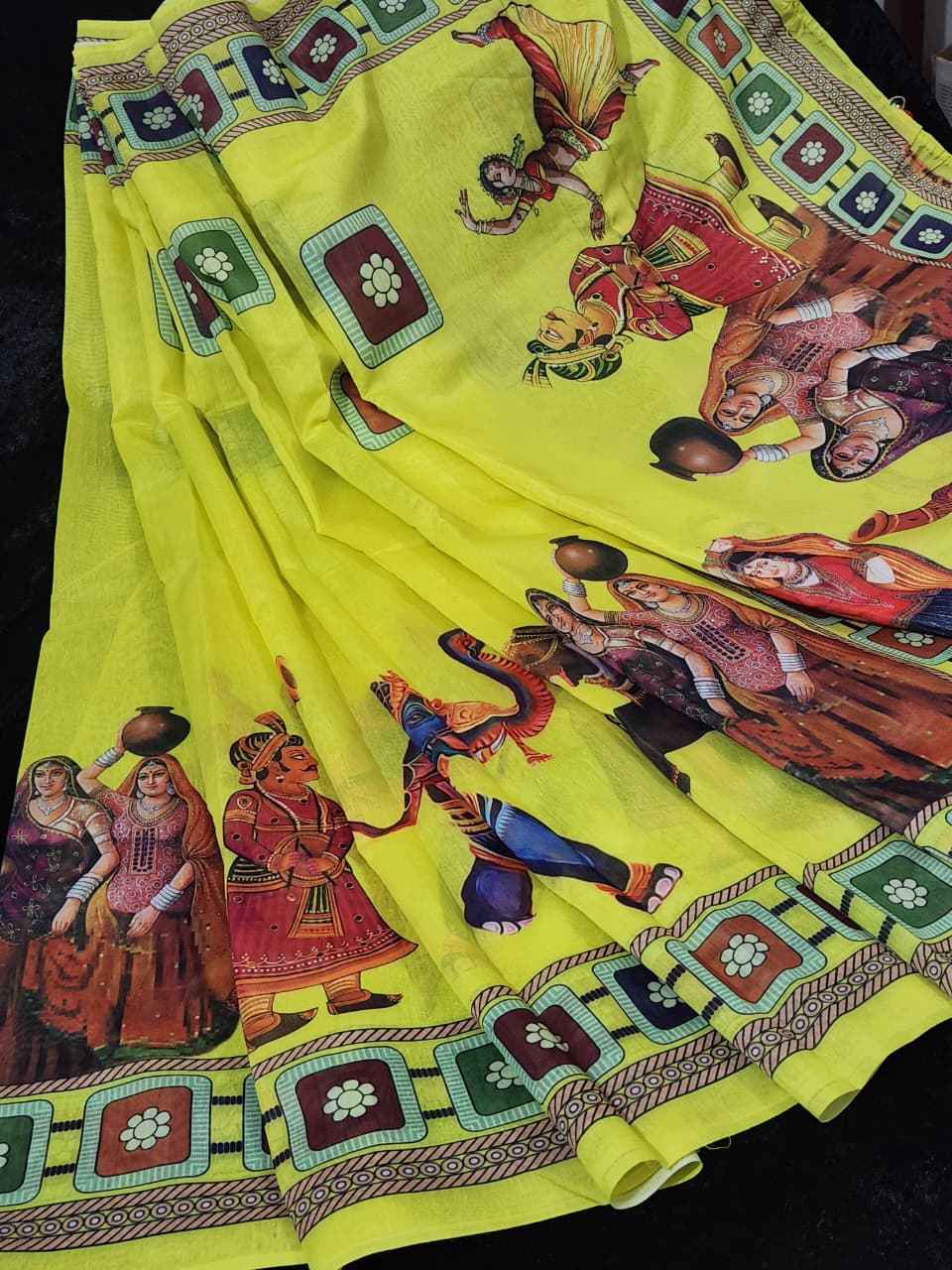 Digital Print Halfsilk Saree