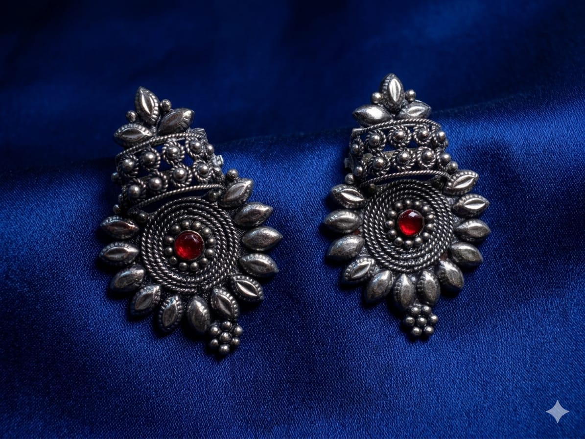 Black Polish Oxidized Statement Neckpiece Set