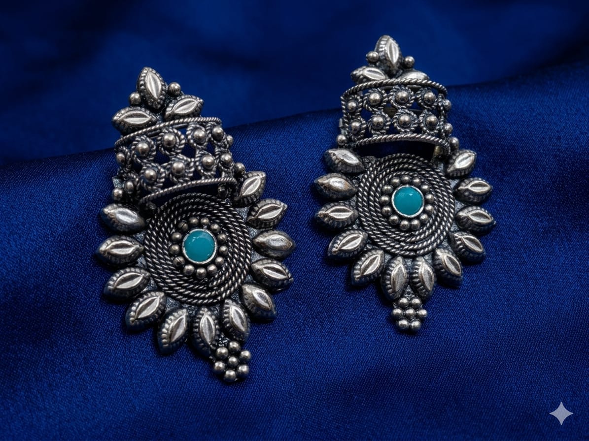 Black Polish Oxidized Statement Neckpiece Set