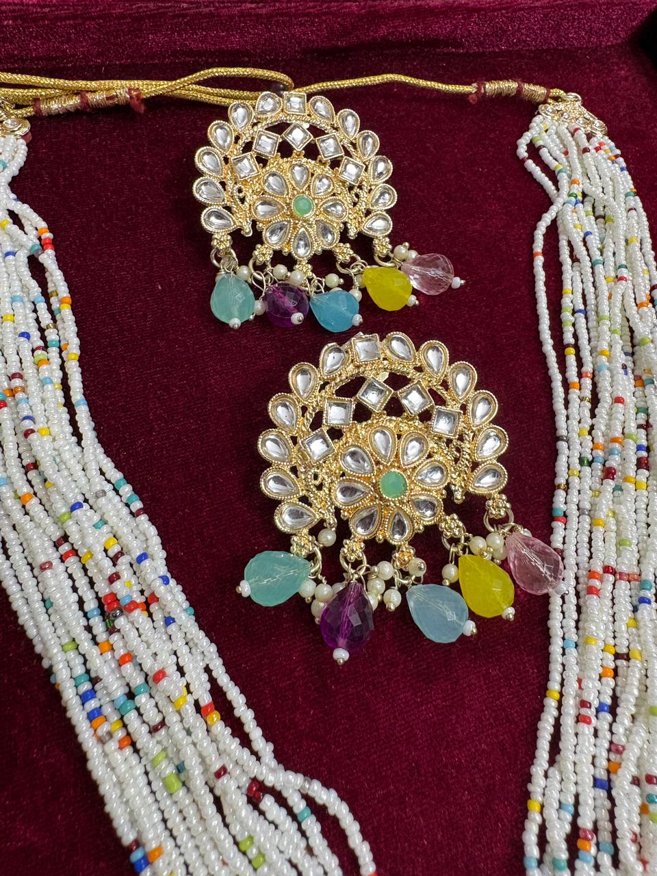 Multicolor Bead & Kundan Polki Sita Haar Set