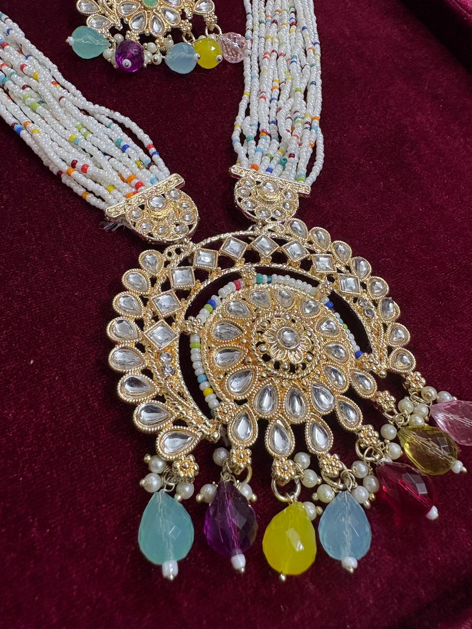 Multicolor Bead & Kundan Polki Sita Haar Set