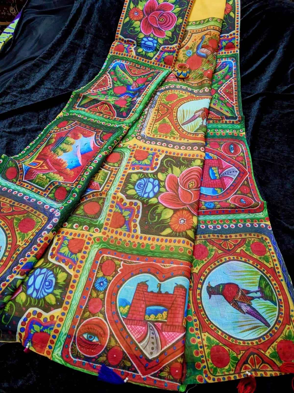 Digital Print Halfsilk Saree