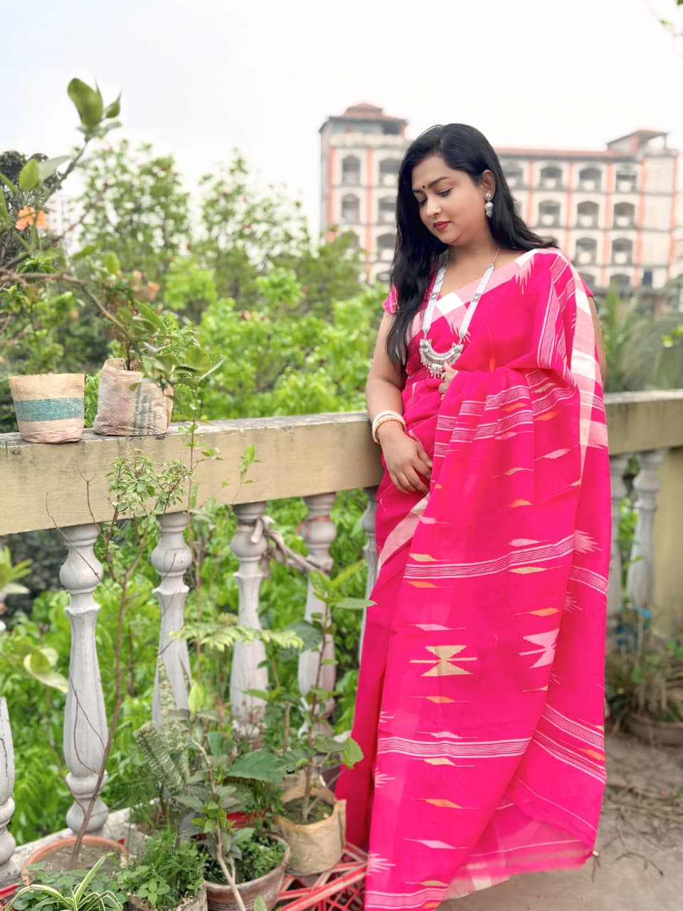 Monipuri Cotton Saree With Blouse Piece