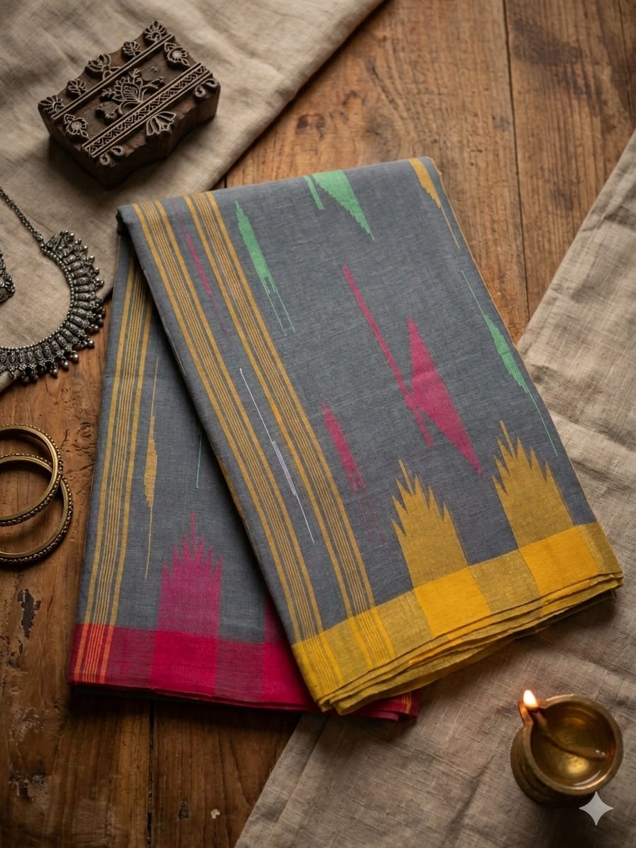 Monipuri Cotton Saree With Blouse Piece