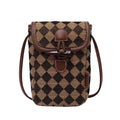 New fashion one-shoulder plaid mobile phone bag niche design messenger bag