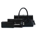 Snake Pattern Womens PU Handbag Three Piece Set High End Casual Crossbody Shoulder Bag Multi Color Options