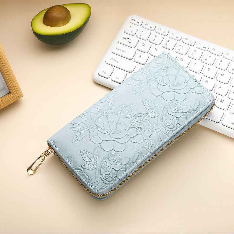 High-value Women's Long Wallet Korean Style Fashionable Hand-held Coin Purse Multi-functional Women's Mobile Phone Bag with Zipper