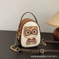 Cat Cartoon Pattern Crossbody Bag PU Leather Small Square Shoulder Bag for Women Phone Bag