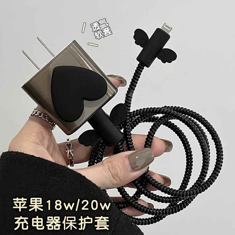 Data cable protective cover for Apple original data cable protective rope charger angel wings protective shell suit