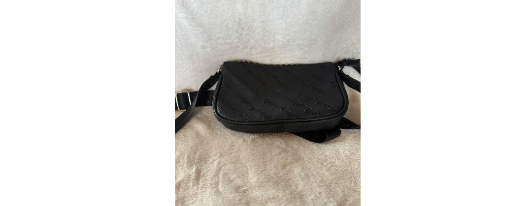 Juicy Couture Double Trouble Crossbody Bag Black New