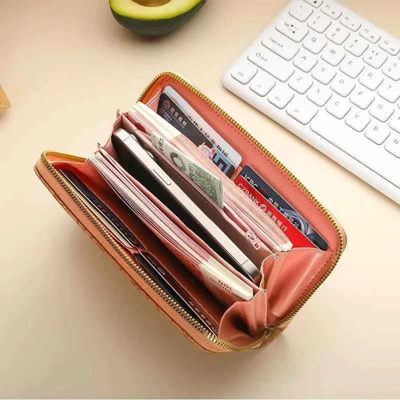 High-value Women's Long Wallet Korean Style Fashionable Hand-held Coin Purse Multi-functional Women's Mobile Phone Bag with Zipper