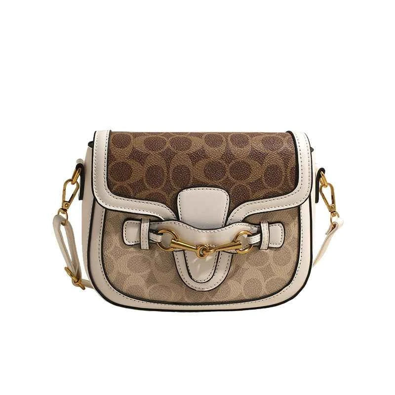 Retro Western Style Saddle Crossbody Bag For Women With Wide Shoulder Strap PU Leather