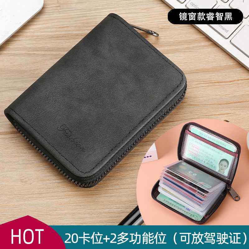 Card Bag Men's Exquisite High-end Driver's License Women's Card Bag Small and Ultra-thin One-piece Multi-card Large Capacity Card Jacket