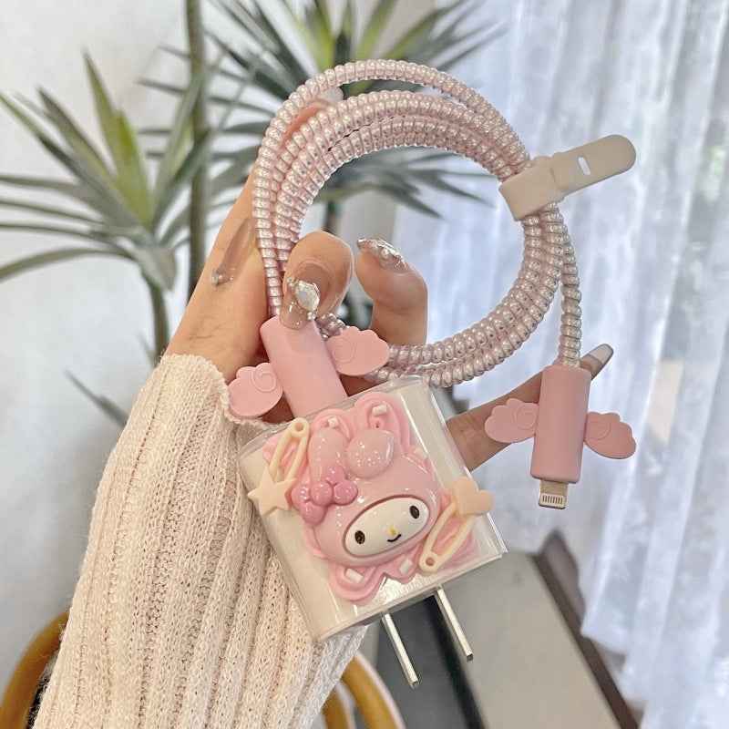 Data cable protective cover for Apple original data cable protective rope charger angel wings protective shell suit