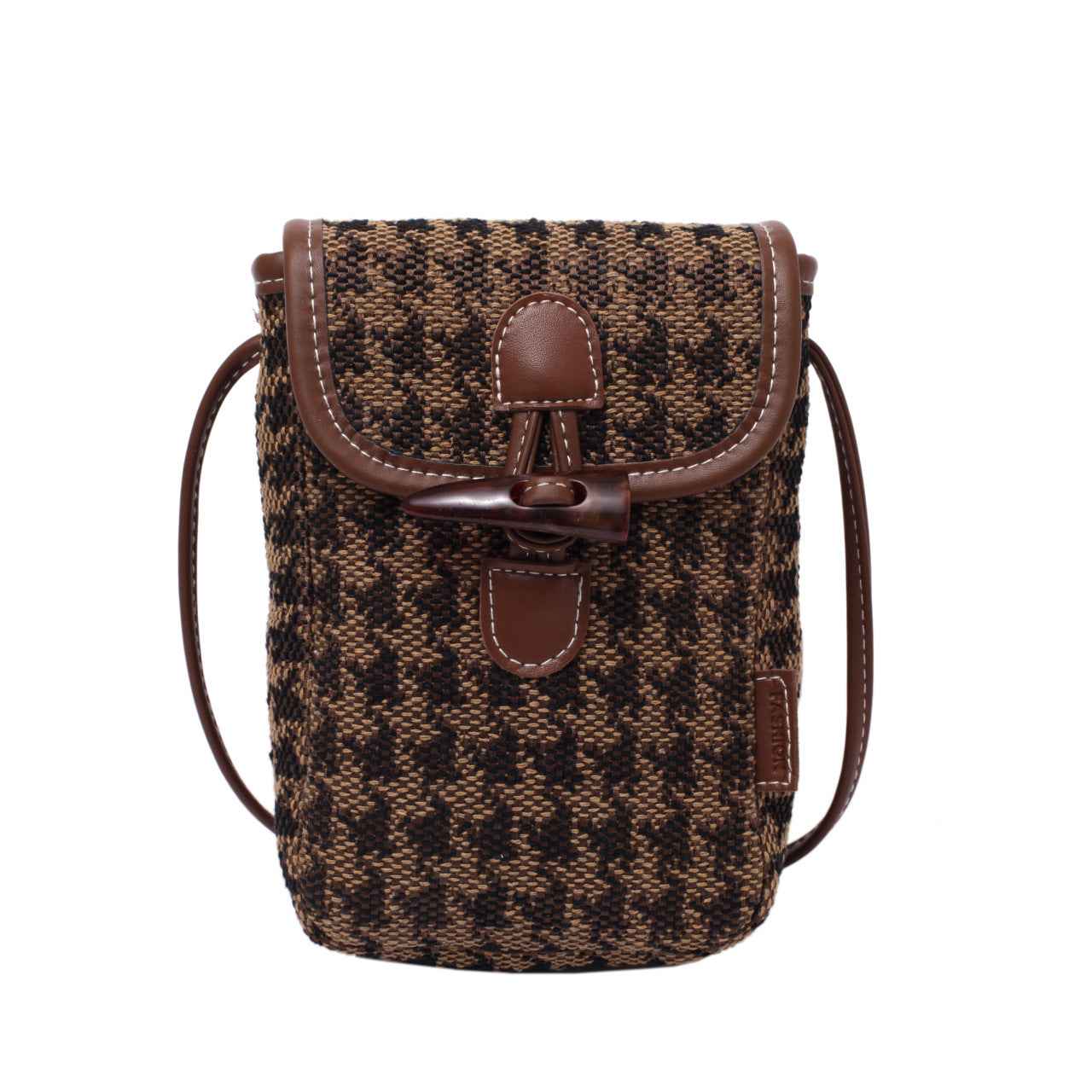 New fashion one-shoulder plaid mobile phone bag niche design messenger bag