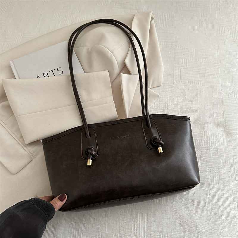 High Texture Retro Large Capacity Shoulder Bag - Commuter Tote