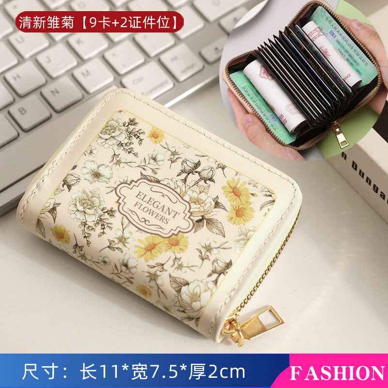 Card Bag Women's Exquisite High-end Small Multi-card 2024 Large Capacity Retro Certificate Storage Wallet New Coin Purse
