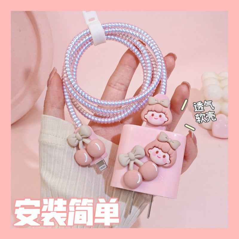 Data cable protective cover for Apple original data cable protective rope charger angel wings protective shell suit