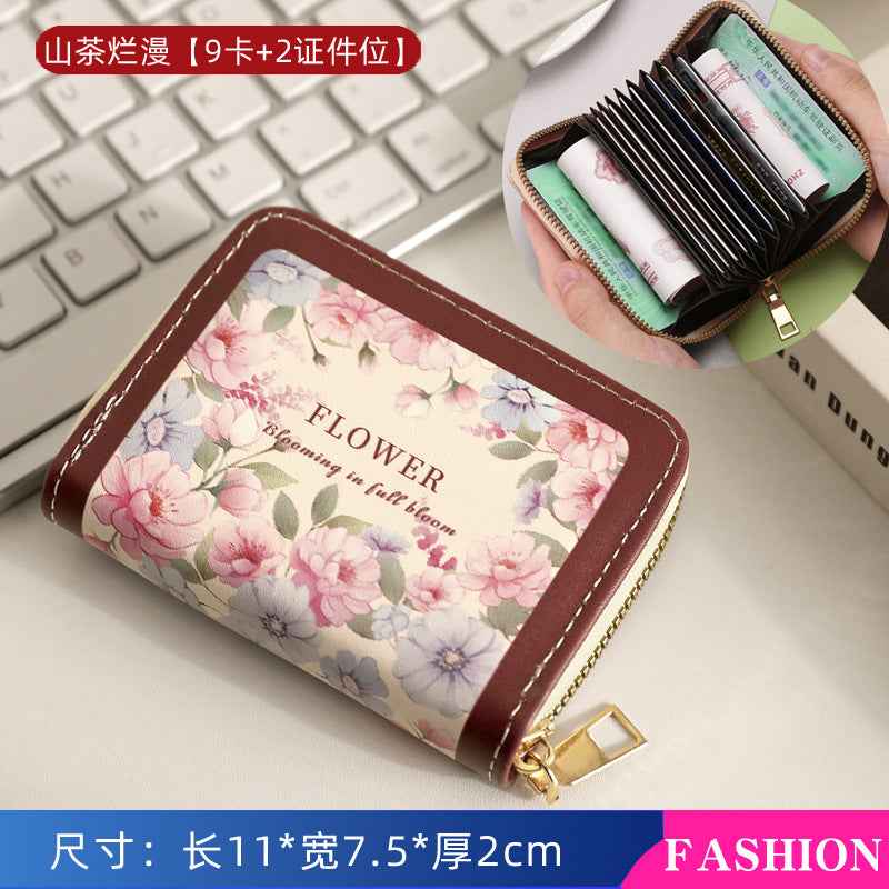 Card Bag Women's Exquisite High-end Small Multi-card 2024 Large Capacity Retro Certificate Storage Wallet New Coin Purse