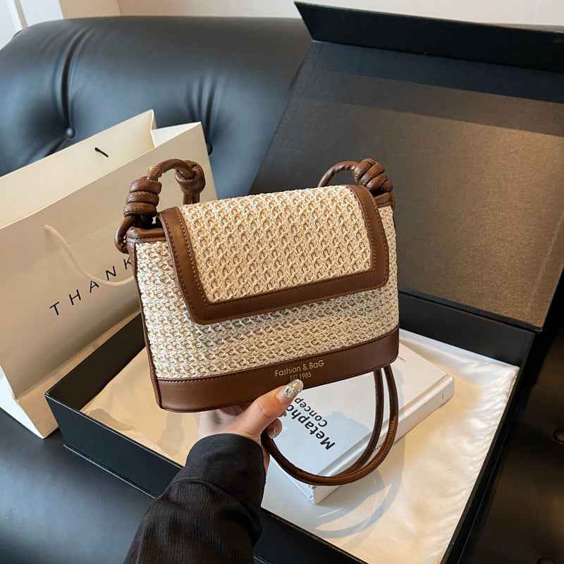 Celebrity Beach Bag Niche Colorfulful Woven Bag Women 2025 New Crossbody Bag Single Shoulder Armpit Bag