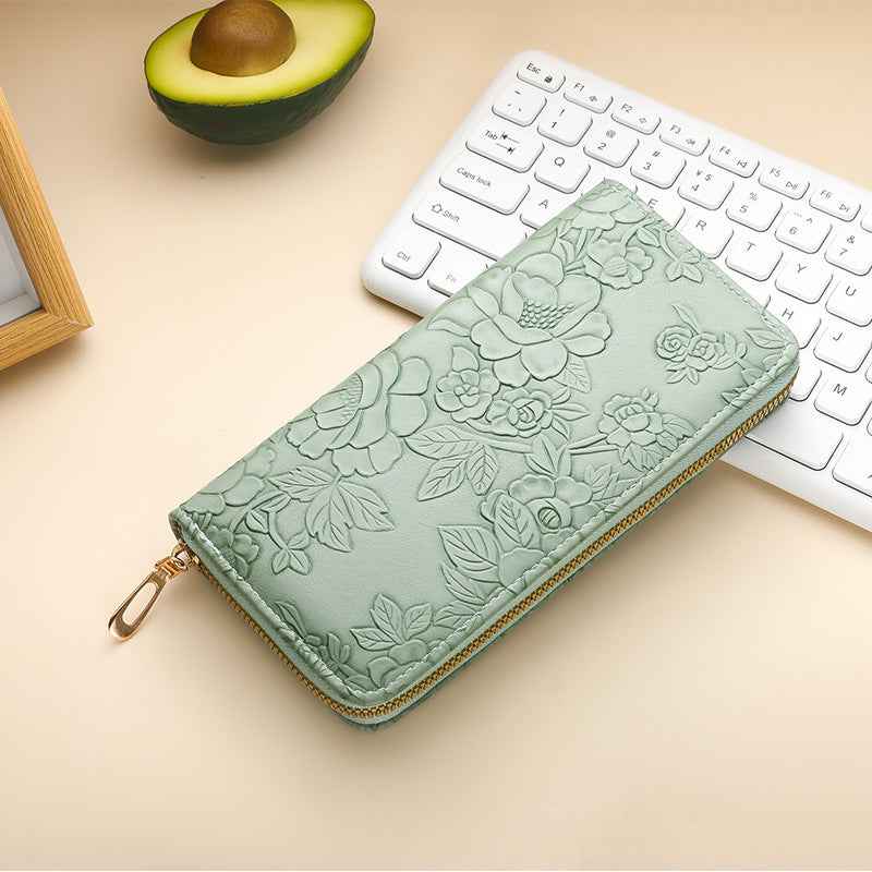 High-value Women's Long Wallet Korean Style Fashionable Hand-held Coin Purse Multi-functional Women's Mobile Phone Bag with Zipper